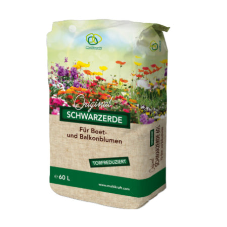 Original Bio-Schwarzerde für Beet-, Balkonblumen und Kräuter