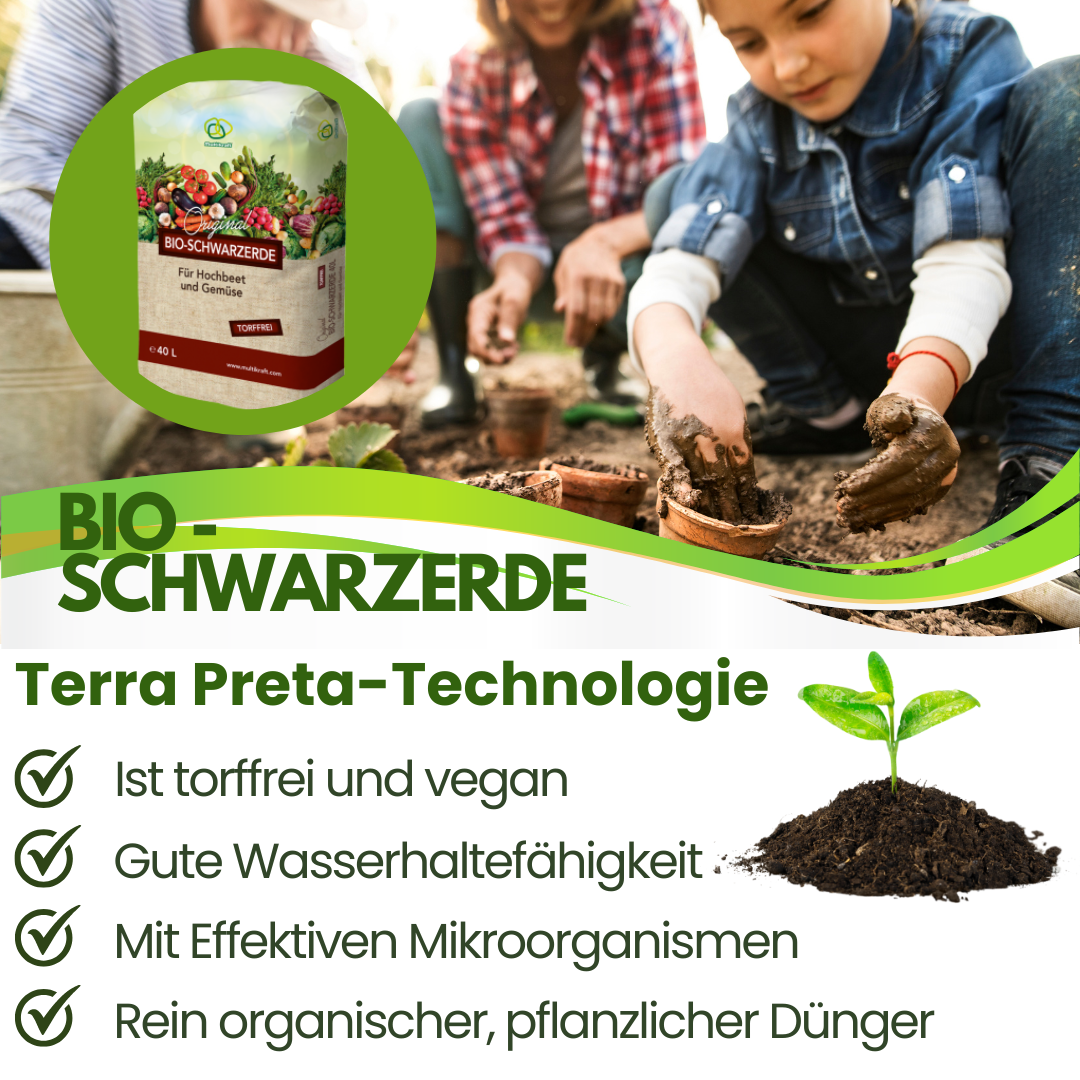 Original Bio-Schwarzerde für Hochbeet und Gemüse