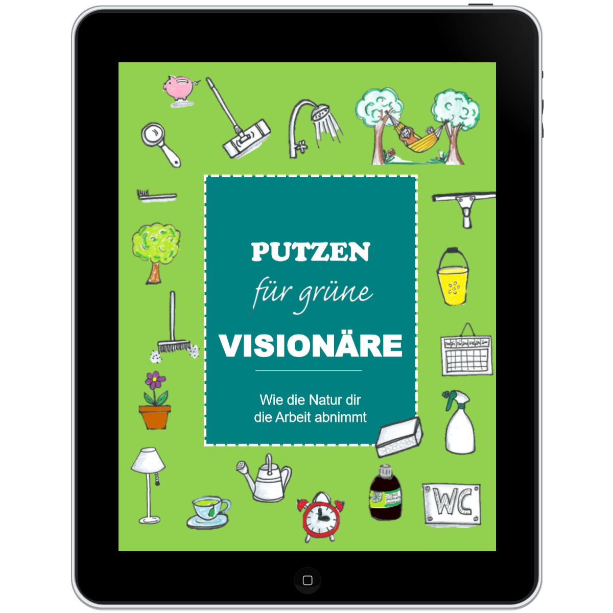 tablet buch cover - Putzen für grüne Visionäre - effektive mikrooganismen